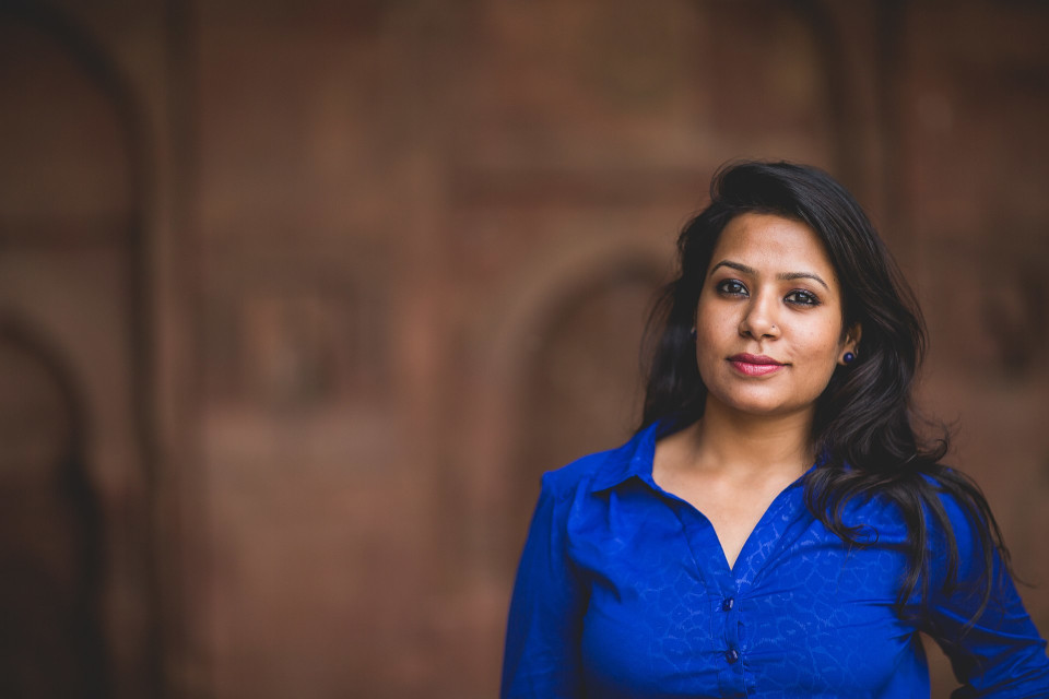 Deepika Narayan Bhardwaj with an indistinct background