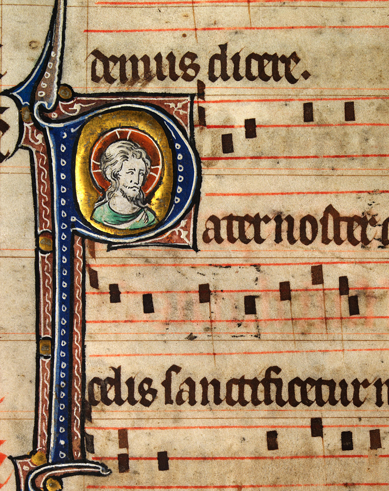 Manuscript of medieval European music.